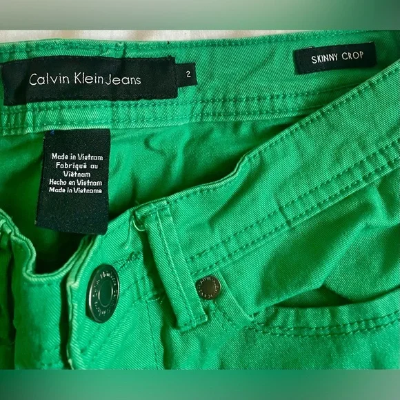 Calvin Klein Green Skinny Cropped Pants - Picture 4 of 4